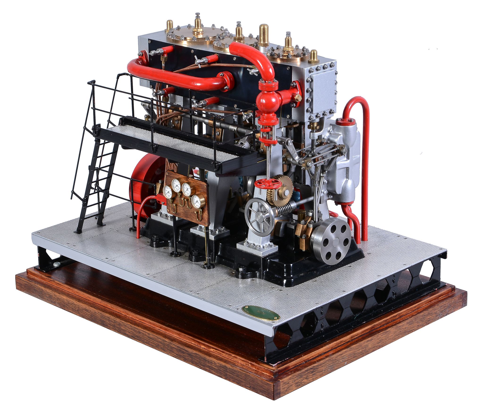 An exhibition standard Model Triple Expansion Reversing Condensing Marine engine, built by Mr K W - Image 4 of 6