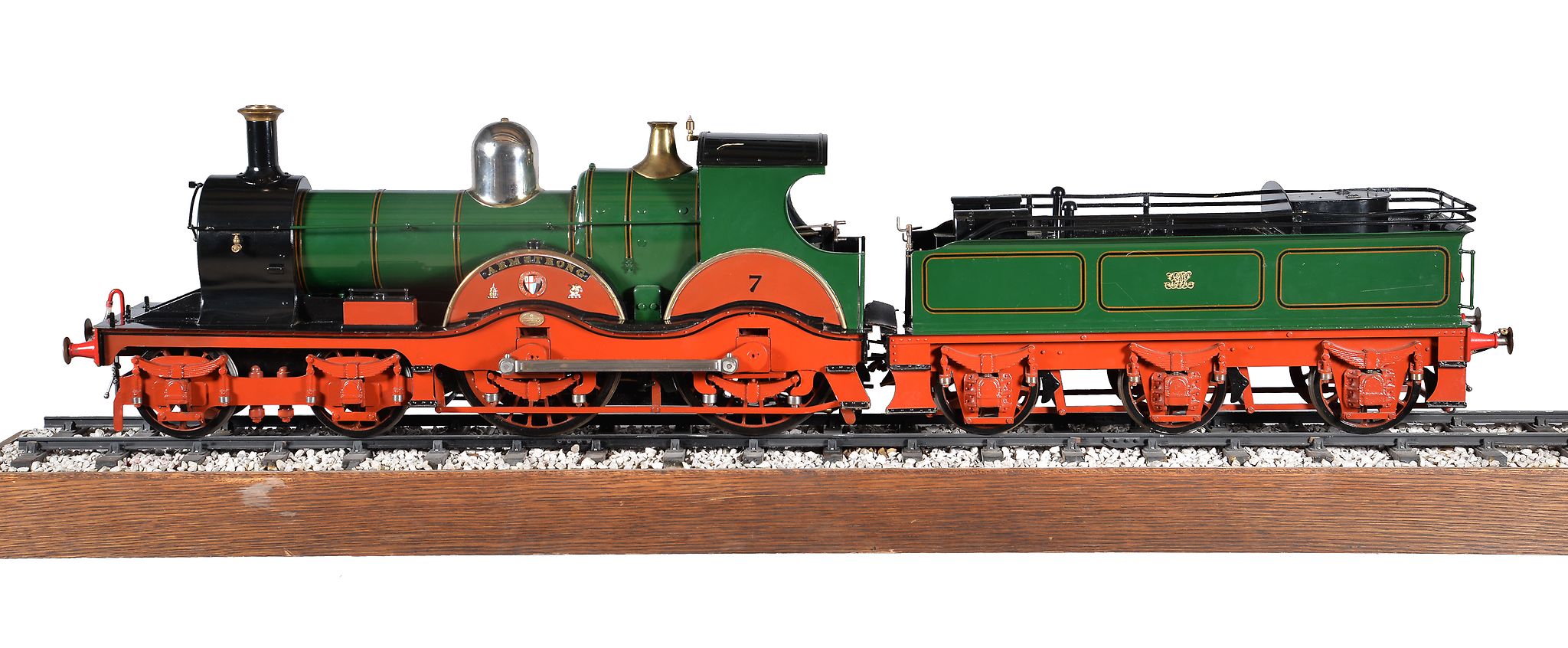 A fine exhibition quality 5 inch gauge model of a 4-4-0 Great Western Railway Armstrong No 7 tender