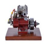 A well-engineered model of an Internal Combustion side valve 10cc water cooled petrol engine, built