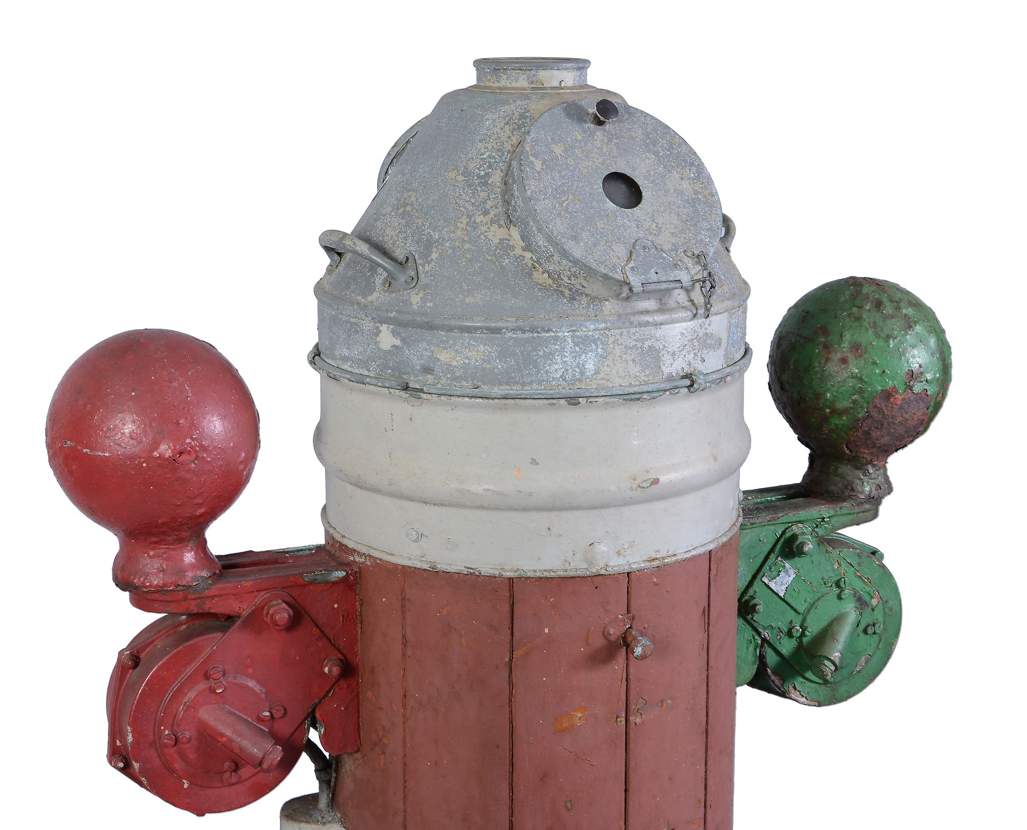 A ships binnacle, the galvanised hood enclosing the binnacle compass flanked by red and green - Image 2 of 3