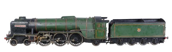 A well-engineered 3 Â½ inch gauge model of an A1 Class 4-6-2 tender locomotive 'Heilan Lassie', the