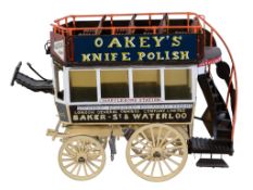 An approximate 1 inch scale model of a London Omnibus Company Limited Horse drawn passenger coach,