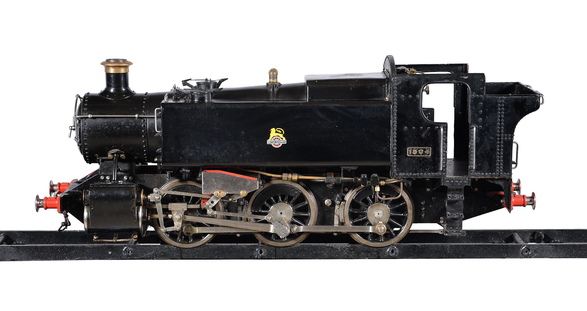 A well-engineered 5 inch gauge model of a 0-6-0 side tank locomotive No 1504 Speedy, built by the