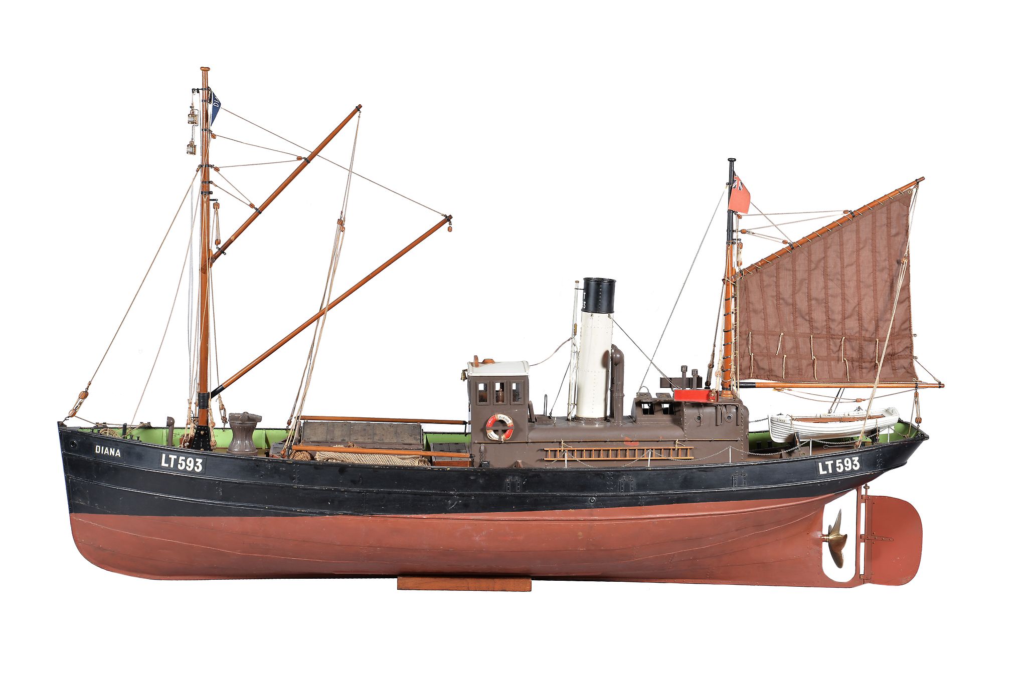 A fine exhibition quality and detailed model of the Lowestoft steam drifter Diana LT 593, built by