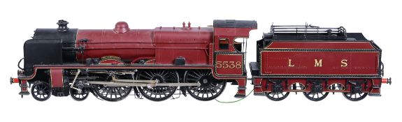 A gauge 1 model of a 4-6-0 tender locomotive 'Gigglewick', being electrically powered and in unused