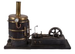 A 20th century model of a live steam plant, the horizontal mill engine having disc crank, cross-