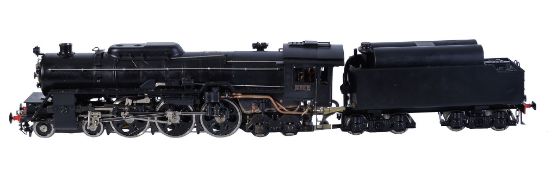 A gauge 1 model of a C62 2 live steam 4-6-4 tender locomotive, being hand built with fitted