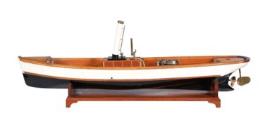 A fine historic model of river/canal steam boat, fitted with Stuart Turner D10 vertical live steam