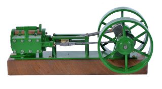 A well-engineered model of a horizontal steam mill engine, built by Mr D. Russell of Fraserburgh