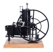 A well-engineered model of a Boulton and Watt Bellcrank steam engine, built by Mr D. Russell of