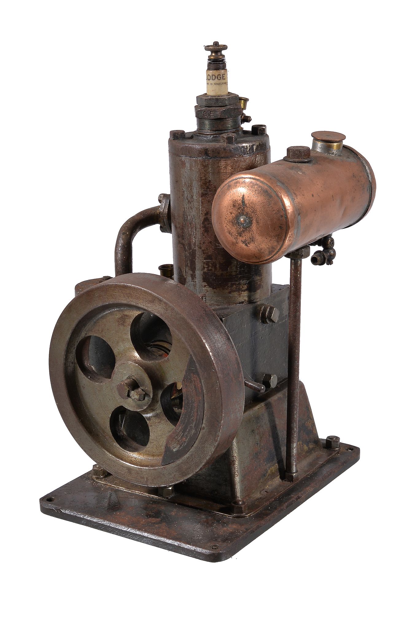 A 20th century model of an Internal Combustion engine, of vertical design with fitted spark plug to