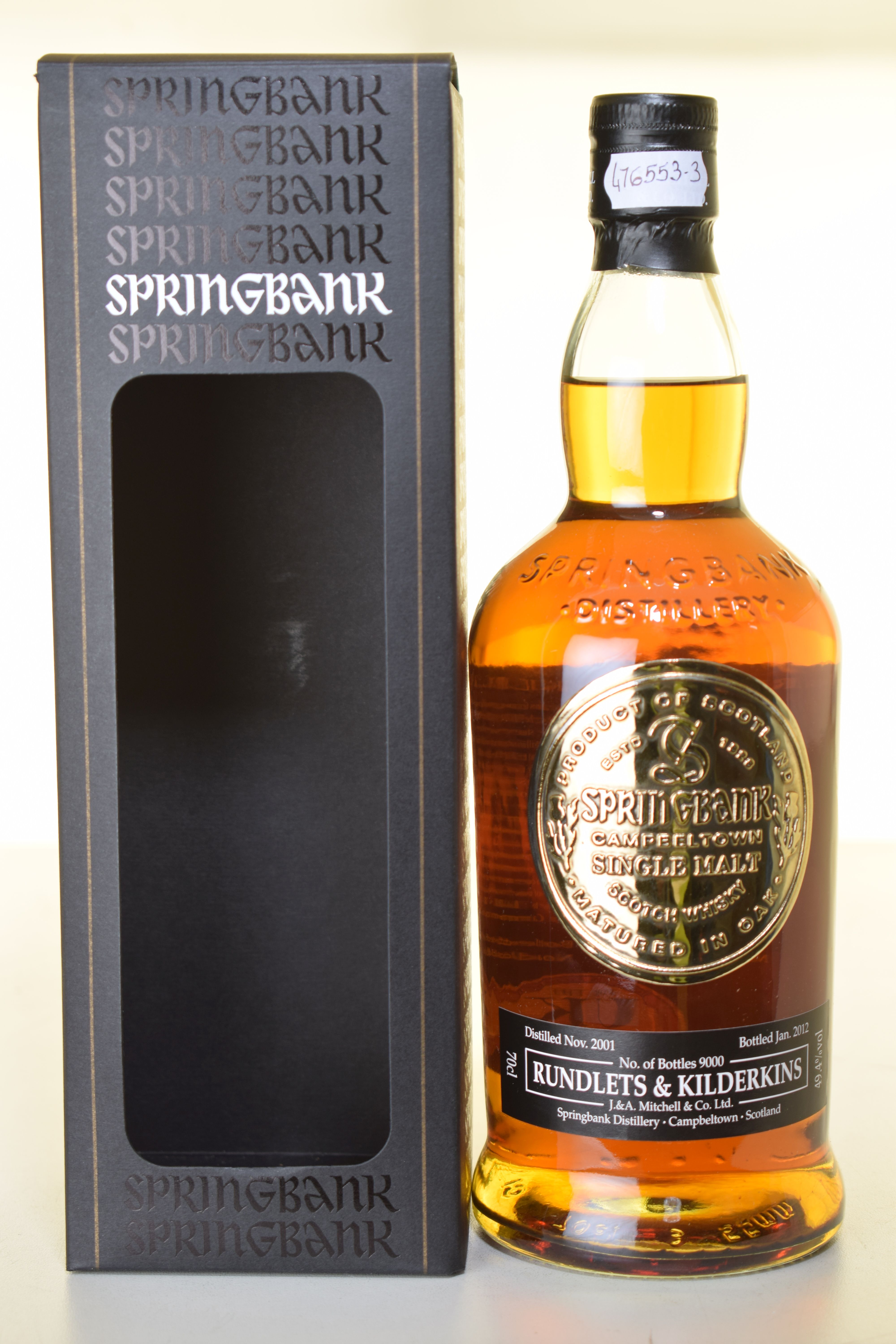 Springbank Single Malt WhiskyDistilled Nov 2001