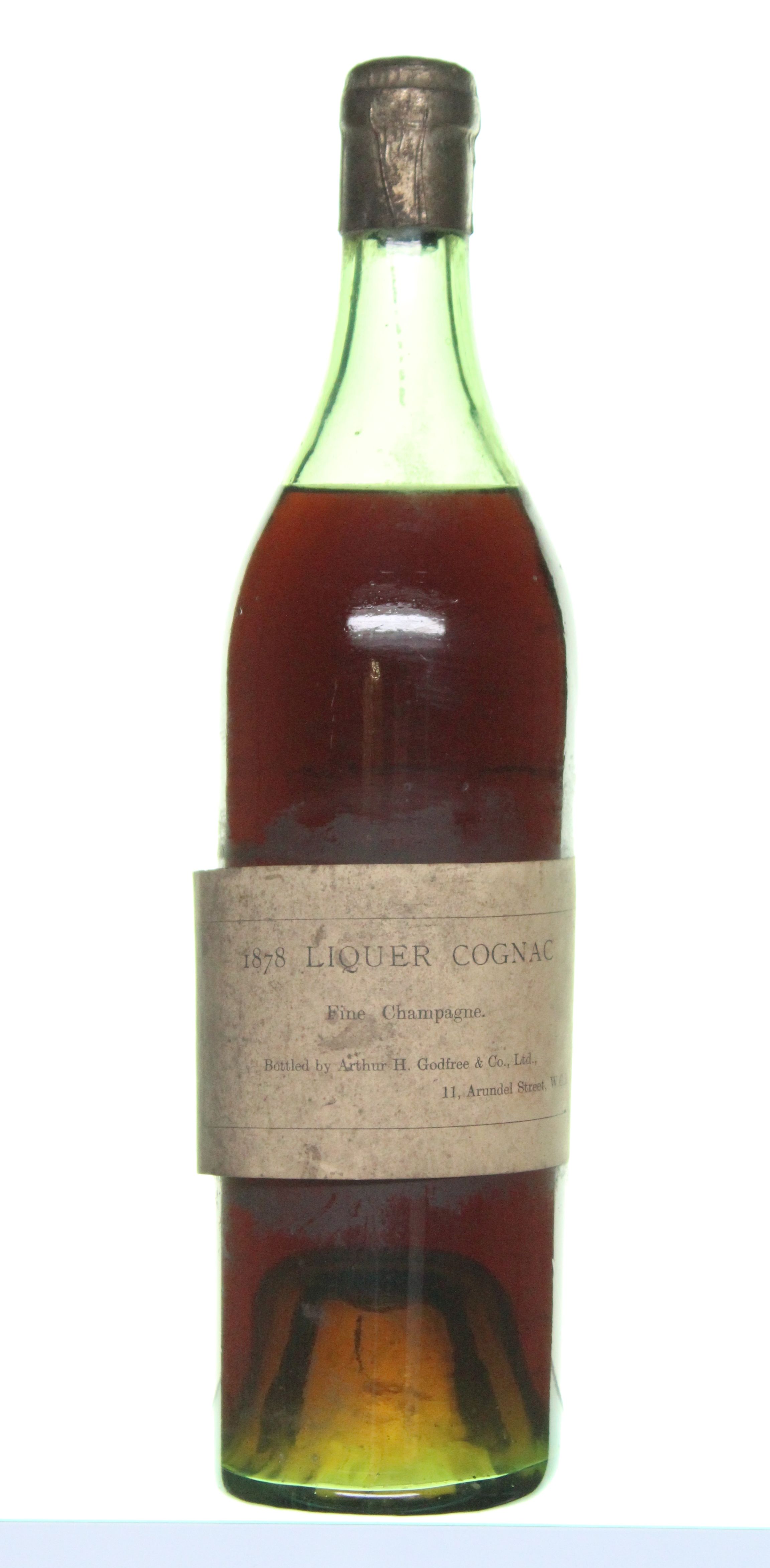 1878 Liquer CognacBottled bt Arthur H. Godfrey & CoDiscovered in a family cellar in Kent