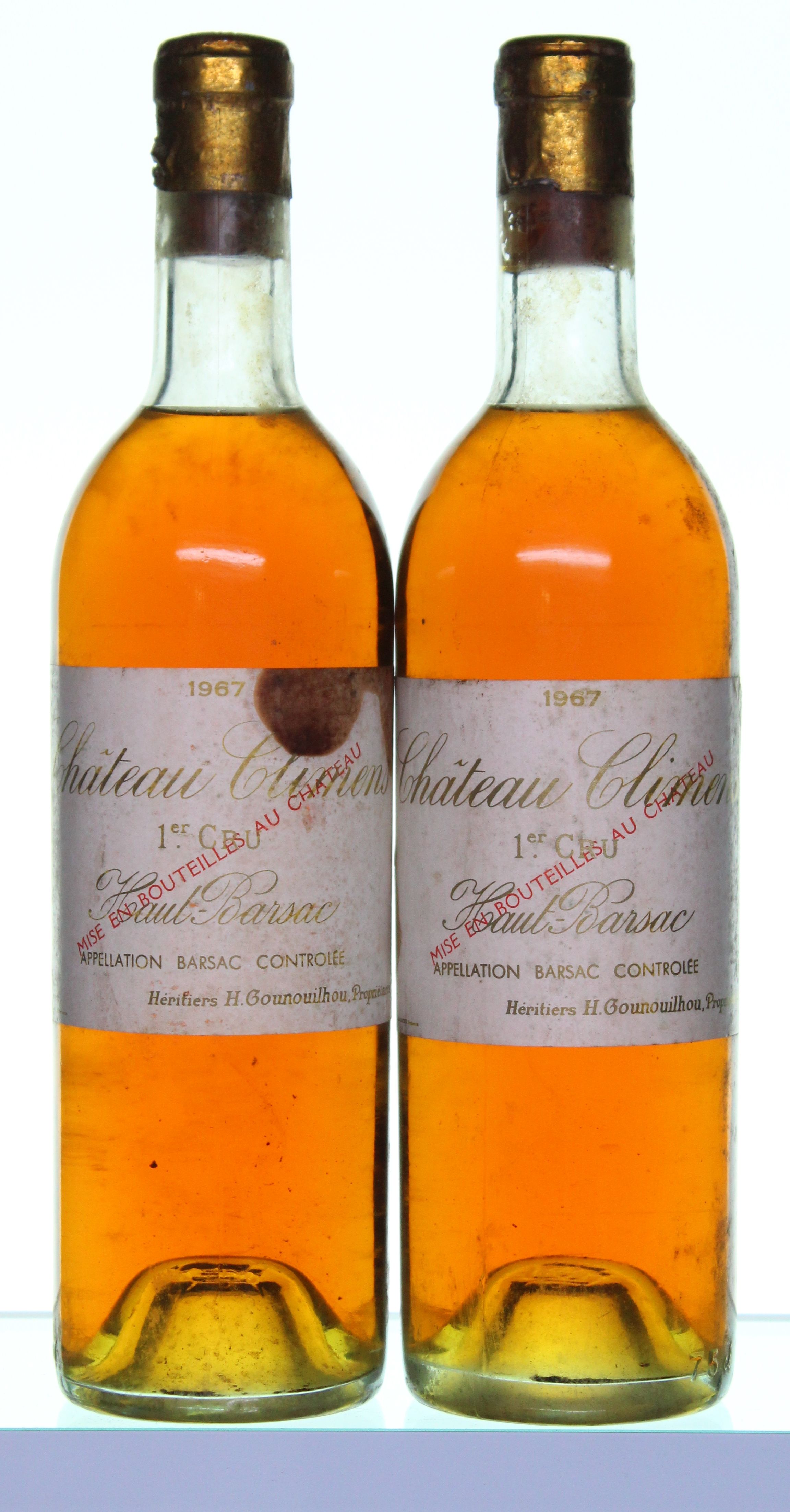 1967 Chateau ClimensBarsacSlight damaged label2x75cl