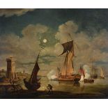 Francis Swaine (British b. circa 1720-1782) Firing the guns. Oil on canvas.