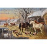 John Frederick Herring Jnr (British 1815-1907) Farmyard in Winter; Farmyard in Summer