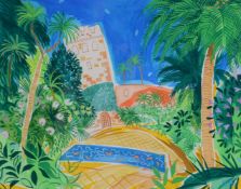 λ Nicholas Hely-Hutchinson (British b.1955) Townscape with palm trees