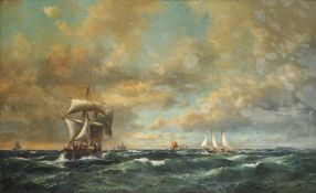 Daniel Hermann Anton Melbye (Danish 1818-1875) Shipping off Heligoland.