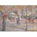 Scottish School (20th century) Champs-Elysees, Paris. Oil on canvas. Inscribed Champs Elysees lower