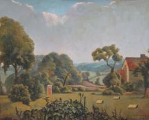 λ Walter Steggles (British 1908-1997)Suffolk farm Oil on canvas Signed lower right