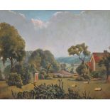 λ Walter Steggles (British 1908-1997)Suffolk farm Oil on canvas Signed lower right