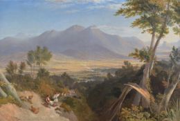 William Linton (British 1791 - 1876) Overlooking the valley of Megalopolis, Arcadia, Greece.