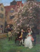 Charles Haigh-Wood (British 1856-1927) Under the Apple Blossom. Oil on canvas.