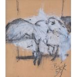 λ Elizabeth Frink (British 1930 - 1993 ) Bird Oil and charcoal on paper.