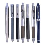 [Motorsport interest] A collection of pens, to include: Aurora, a blue roller ball pen, the cap with