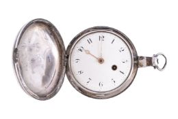 James McCabe, a silver full hunter pocket watch, hallmarked London 1809, English verge fusee