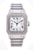 Cartier, Santos, a stainless steel bracelet wristwatch, no. 296001481, automatic movement, 17