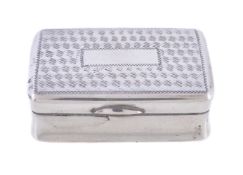 A Chinese export silver rectangular snuff box, maker known as Gothic K, Canton circa 1830-1880 (