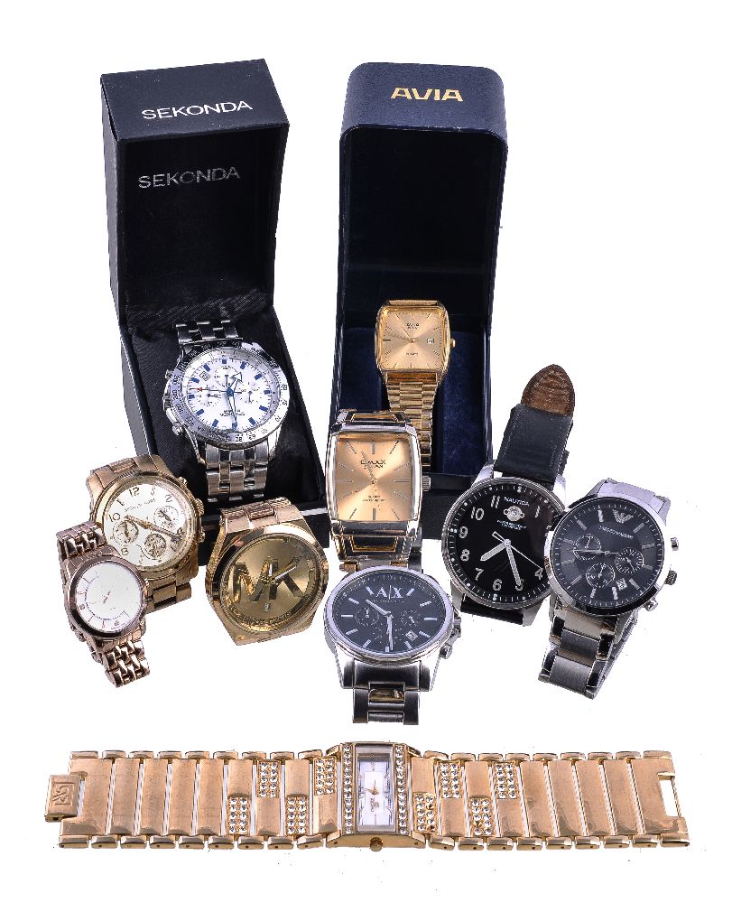 A collection of assorted watches, to include examples by Casio, Guess, Nautica, Sekonda and