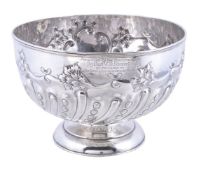 [Military interest] An Edwardian silver pedestal rose bowl by William Hutton & Son Ltd., London