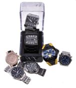 A collection of wristwatches, brands to include: Accurist, Avia, Citizen, Oris, Rotary and Seiko.