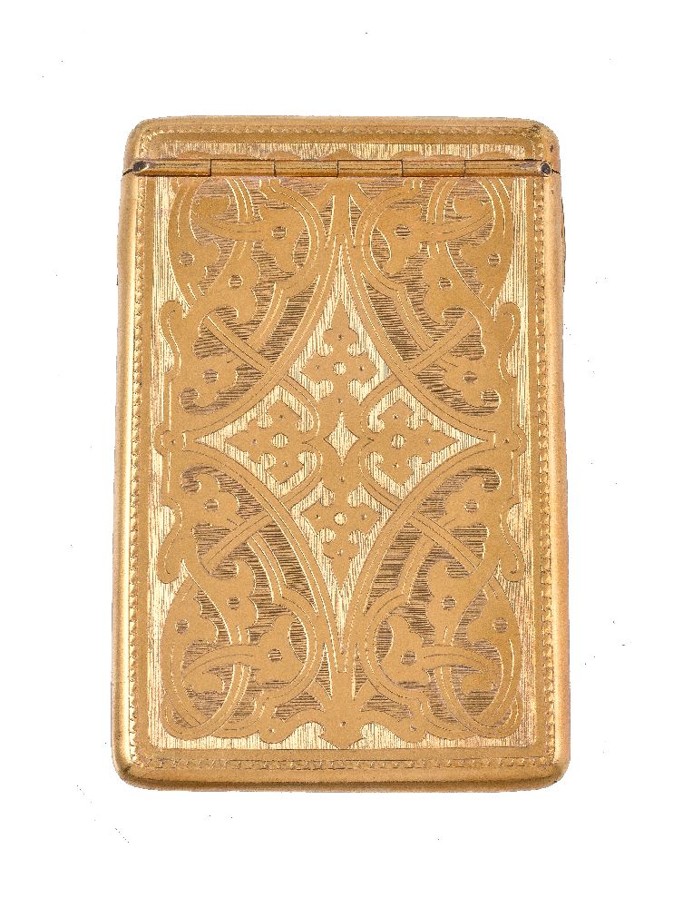 A French silver parcel gilt rectangular card case, apparently no maker's mark, 1838-1972 2nd - Image 4 of 7