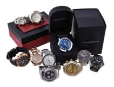 A collection of wristwatches, brands to include: Accurist, Calvin Klien, Fossil, Pulsar, Rotary,