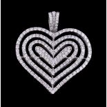 An 18 carat gold diamond heart pendant by Theo Fennel, the heart shaped pendant set throughout