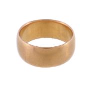 A late Victorian 22 carat gold ring, of plain polished form, stamped 22 with full Birmingham