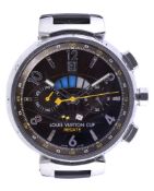 Louis Vuitton, Tambour Regatta, ref. Q1021, a stainless steel wristwatch, no. RM 4186, circa 2005,