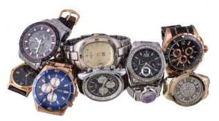 A collection of wristwatches, brands to include: Accurist, Citizen, Fossil, Longines, and Sekonda.