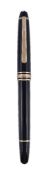 Montblanc, Meisterstuck Pix, a black rollerball pen, the cap with a gilt metal clip and triple cap