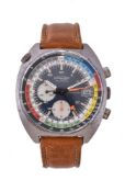 Wakmann, Regatta, ref. 9804, a stainless steel wristwatch, circa 1970, automatic chronograph