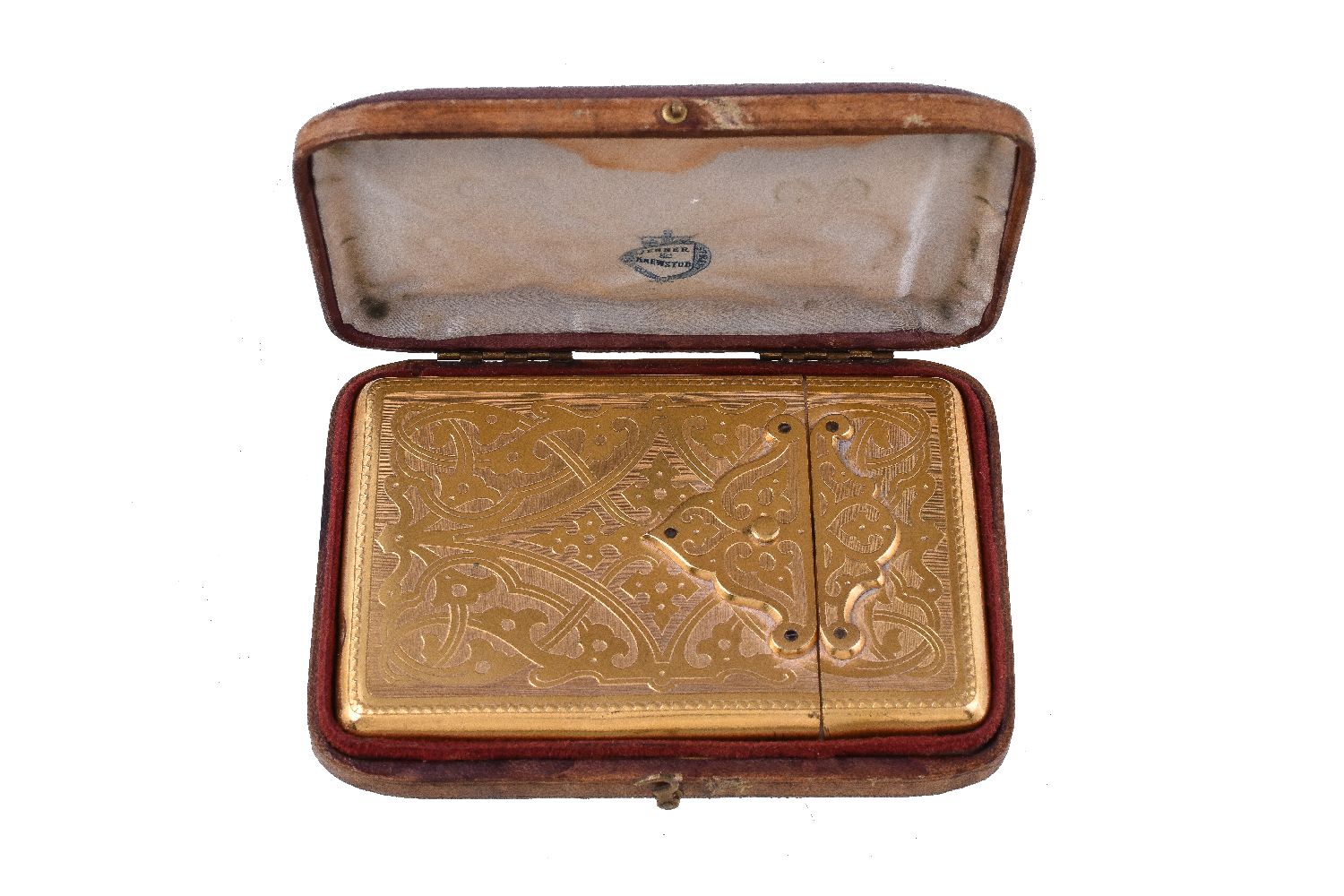 A French silver parcel gilt rectangular card case, apparently no maker's mark, 1838-1972 2nd - Image 5 of 7