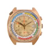 Wakmann, Regatta, ref. 9804, a gold plated wristwatch, circa 1970, automatic chronograph movement,