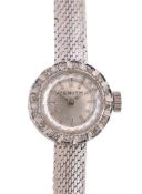 Zenith, a lady's 18 carat white gold and diamond bracelet wristwatch, circa 1968, manual wind