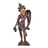 A Tibetan bronze figure of Padmapami, 15th century or later, his right hand in varada mudra his left