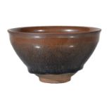 A Chinese 'Jian' 'Hare's Fur' tea bowl, Southern Song Dynasty, the steep, conical sides with a