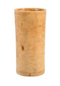 Y A Chinese ivory cylindrical brush pot or incense-tool holder, Qing Dynasty, 17th century, incised