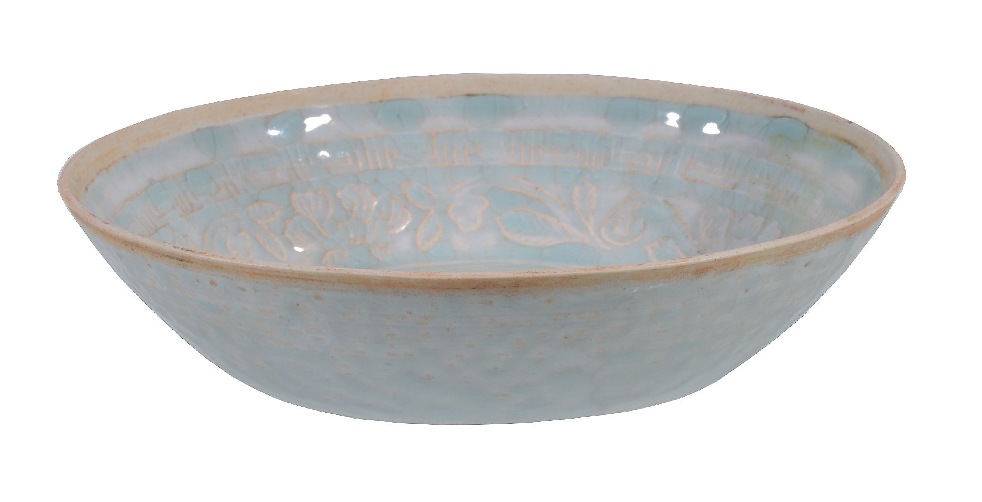 A Chinese moulded Qingbai ‘phoenix’ bowl, Song dynasty, moulded to the interior with a pair of - Image 2 of 3